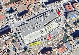 Zona afecada por el corte de tráfico.