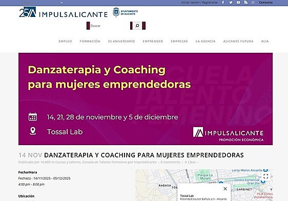 Curso de 'danzaterapia' para mujeres emprendedoras.