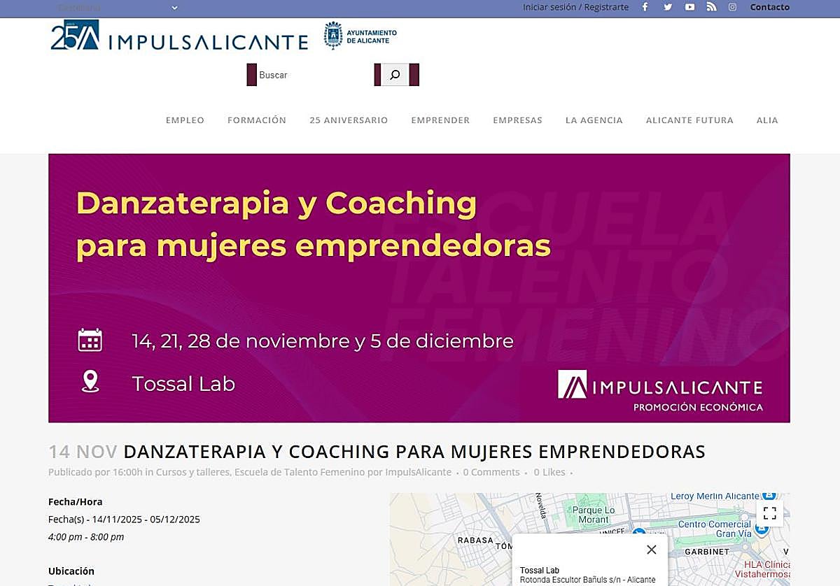 Curso de 'danzaterapia' para mujeres emprendedoras.