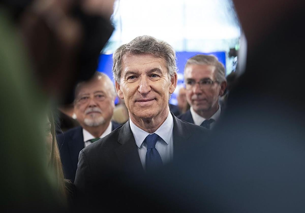 El presidente del PP, Alberto Núñez Feijóo, este miércoles en Santander.