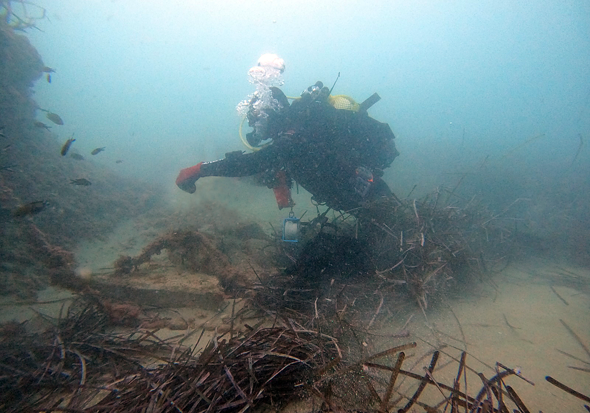 Imagen de una de las inmersiones de estudio del nuevo pecio.