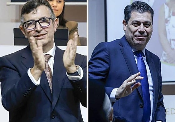 Los nuevos presidentes de la CEV Comunitat Valenciana, Vicente Lapuente, y el de Alicante, César Quintanilla.