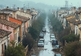 Efectos de la riada en la Vega Baja en una imagen de archivo.