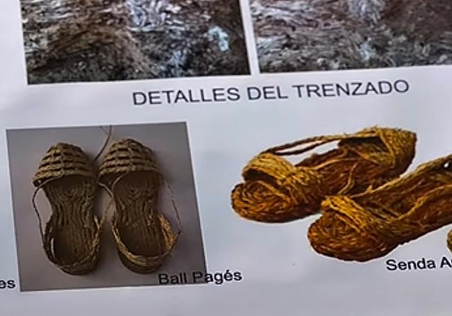 Detalles del calzado encontrado en el yacimiento.