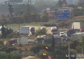 Retenciones de circulación provocadas por el accidente.