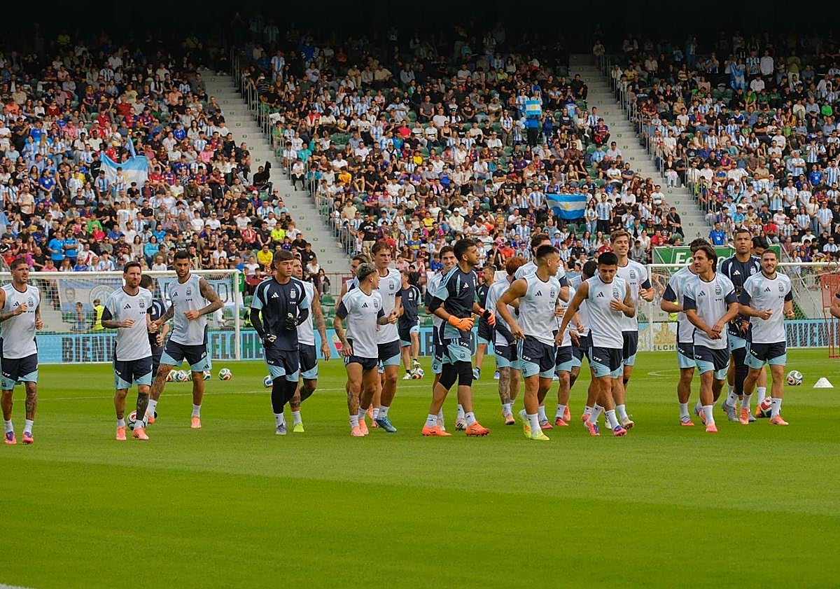 Imagen principal - Imágenes del entrenamiento.