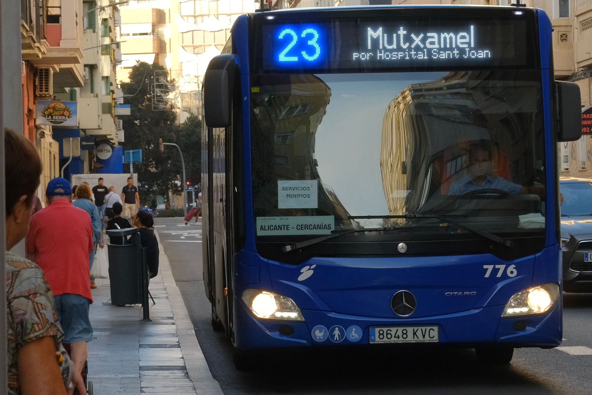 Blue bus strike in Alicante.
