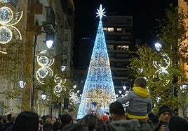 Encenddio de las luces de Navidad de Alicante, este viernes.