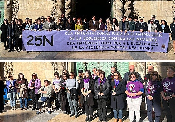 Los dos actos del 25N en Alicante.