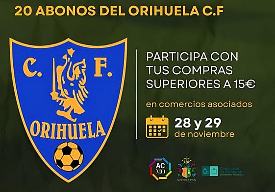 ACMO y el Orihuela CF impulsan juntos un sorteo especial de veinte abonos con motivo del Black Friday.