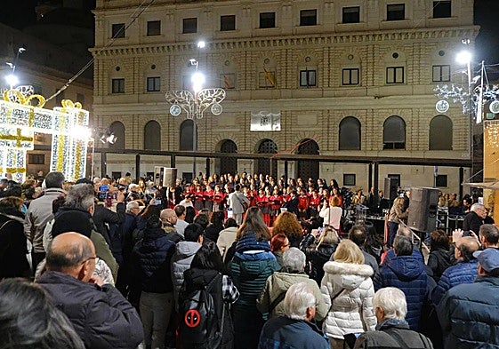 Inauguración del Belén Social de la plaza de la Montañeta.