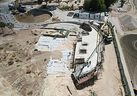 Imagen aérea de la villa romana hallada en la Almadraba de Alicante.