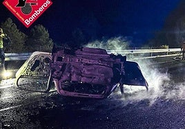 Estado en el que quedó el coche accidentado.