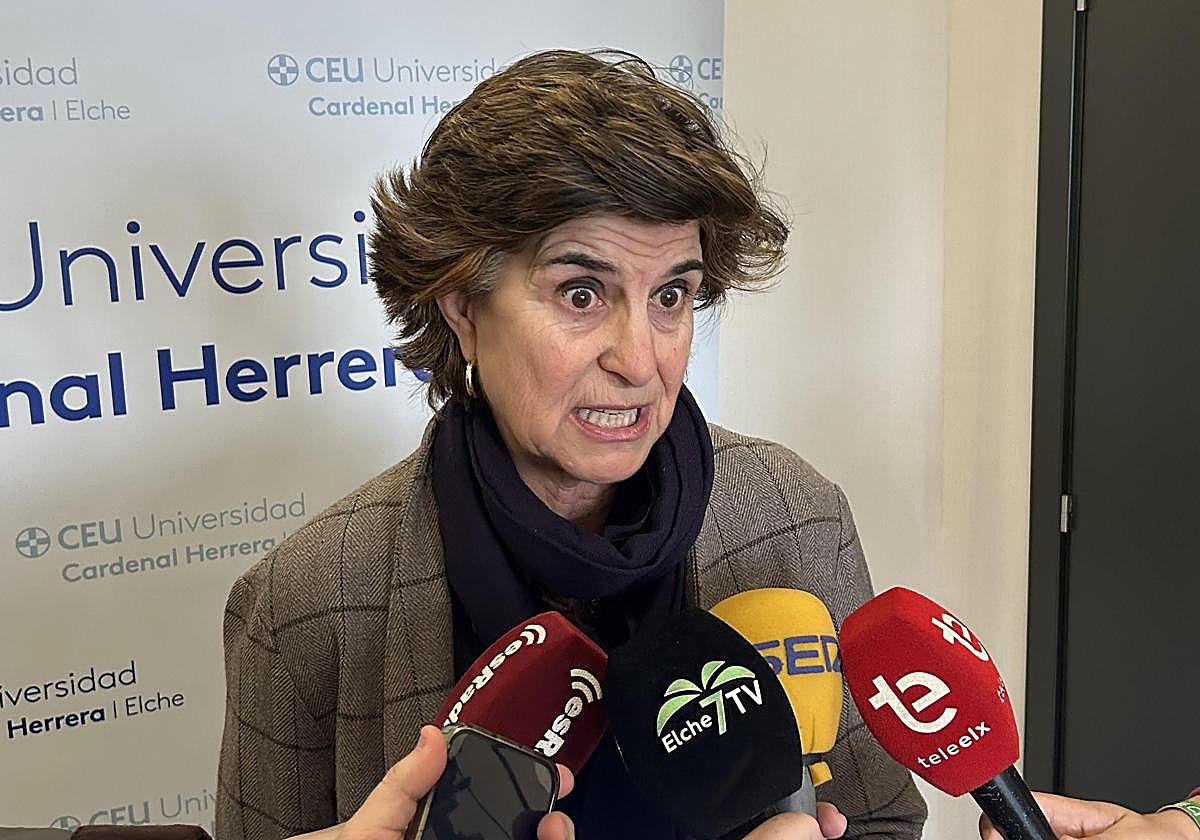 María San Gil, director of the CEU-CEFAS Observatory, during her speech at the event dedicated to Gregorio Ordóñez.