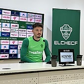 Josan, durante la rueda de prensa previa al duelo ante el Girona, en la que ha analizado su regreso y el momento del equipo.