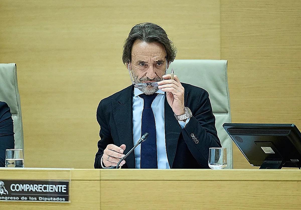 José Manuel Cuenca, Mazón's Chief of Staff, during his appearance in Congress.