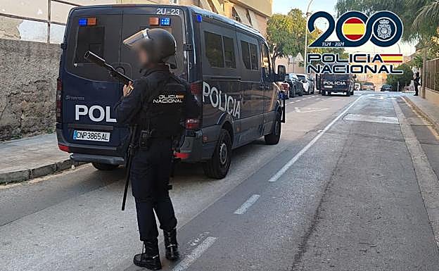 Police operation deployed to dismantle the drug point.