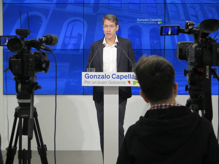 Gonzalo Capellán, durante la rueda de prensa de este viernes.