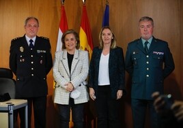 Eliseo Gómez, Beatriz Arráiz, María Somalo y Enrique Guerrero, este lunes en el Cibir.